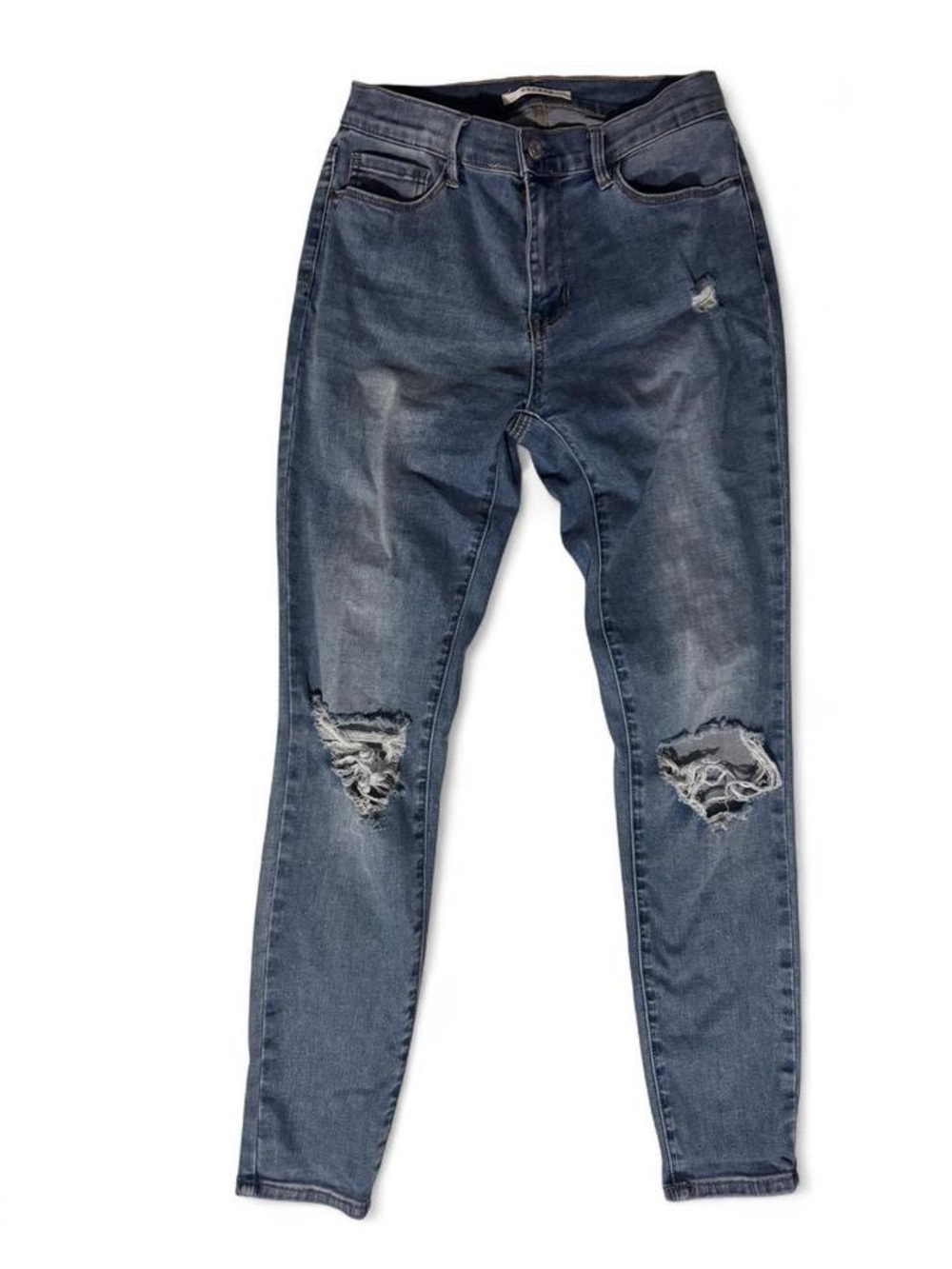 PacSun Women's Dark Blue Ripped Skinny Jeans